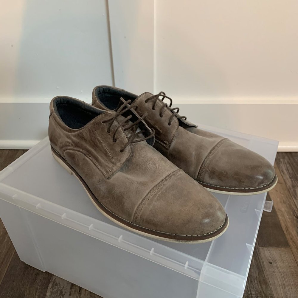 🔥Vintage grey cap toe dress shoes